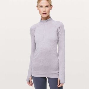 Lululemon Rest Less 1/2 Zip Seamless Run Pullover Lavender Gray Athletic Size M